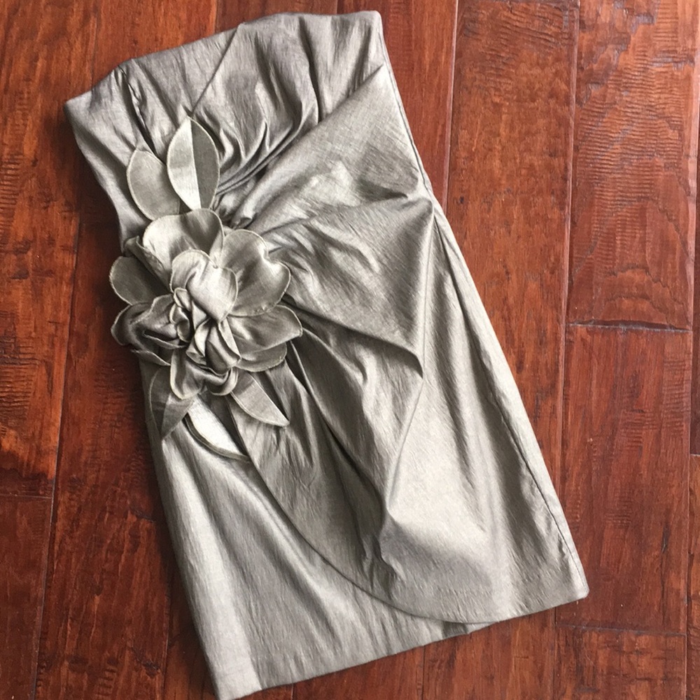 Jessica McClintock Metallic Green dress sz 4